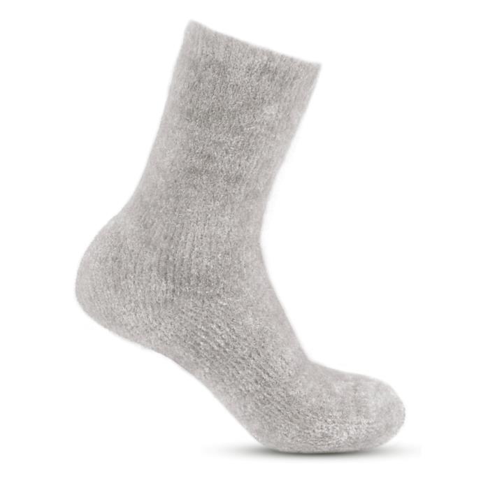 totes toasties® Ladies Fair Isle & Chenille Supersoft Bed Socks (Twin Pack) Grey / Fair Isle Extra Image 5